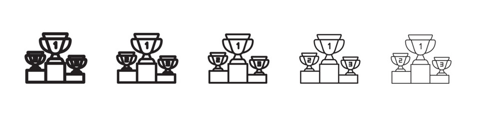First second Third prize trophy cup icon vector illustration isolated