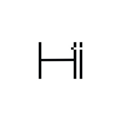 Minimal Letters HI Logo Design