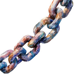 Chain, watercolor clipart vector, isolated on a white background.