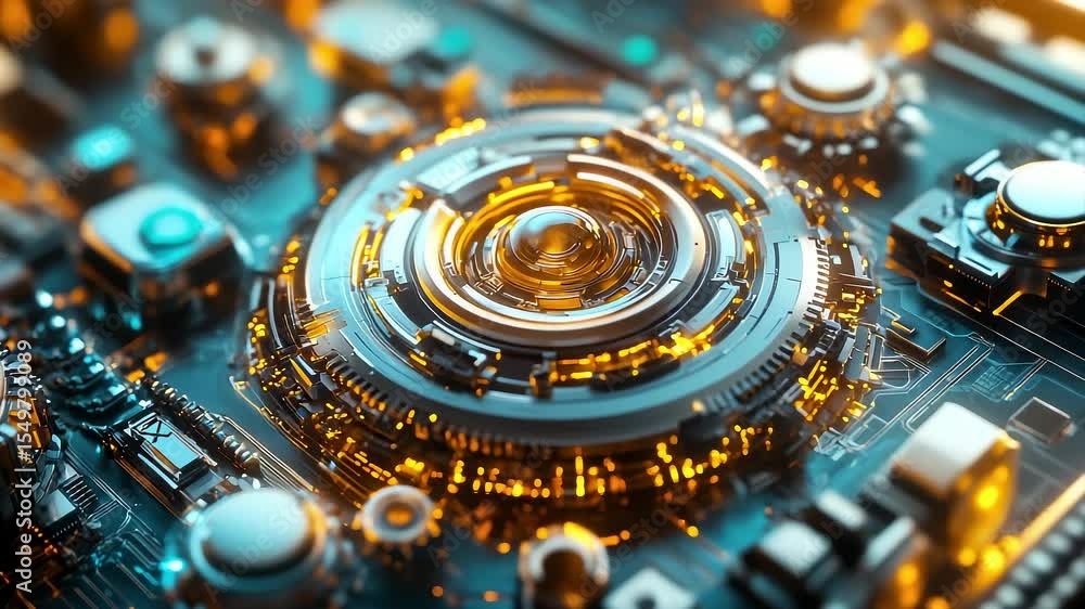 Poster close-up shot of future intelligent system core component
