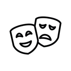 Theatre Mask line icon , vector, pixel perfect, illustrator file 
