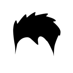 Illustration of men's hairstyles and beards. Flat design illustration of hair models. Illustration of men's hair and beard silhouettes