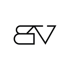 Minimal Letters BV Logo Design