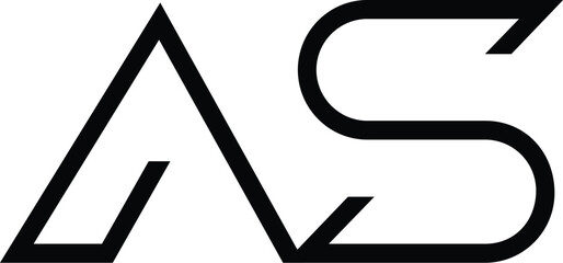 Minimal Letters AS Logo Design