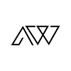 Fototapeta premium Minimal Letters AW Logo Design