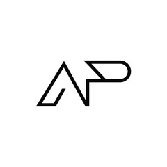 Fototapeta premium Minimal Letters AP Logo Design