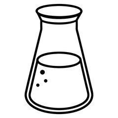 Beaker line art vector