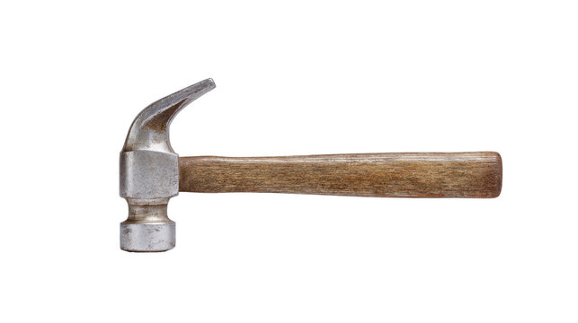 Sturdy metal hammer with wooden handle, perfect for construction and carpentry tasks. tool robust design ensures durability and efficiency in various building projects
