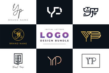 Initial letters YP Logo Design Bundle