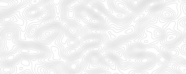 Abstract background wavy topographic line contour geography map. Seamless pattern and banner design. Modern and dynamic feel to topographic mapping vector illustration.