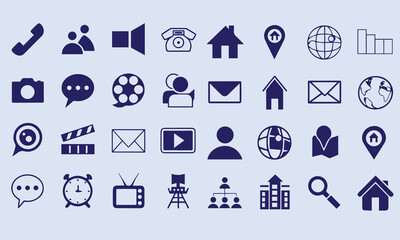 Social Media icon set. Online community, media, website, blog, content, business marketing and social network icons.