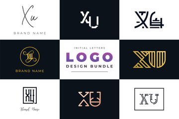 Initial letters XU Logo Design Bundle