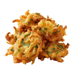 Crispy Vegetable Fritters Indian pakora isolated on png transparent background