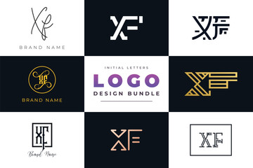Initial letters XF Logo Design Bundle