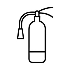 Fire Extinguisher Icon | Emergency Safety Equipment Line Art Symbol | Minimal Outline Illustration for Fire Safety, Protection, Alert Signs & Labels