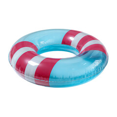 Summer Floating Ring: A vibrant and inviting inflatable ring, boasting a stylish design and translucent blue body, ready for a relaxing summer day. 