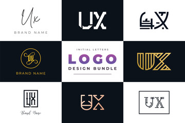 Initial letters UX Logo Design Bundle