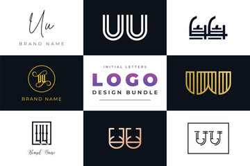 Initial letters UU Logo Design Bundle