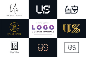 Initial letters US Logo Design Bundle
