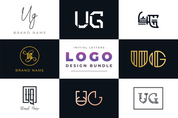 Initial letters UG Logo Design Bundle