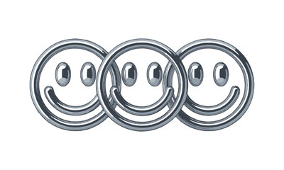 Modern vector illustration featuring a playful and minimalist composition of smiley faces, easily editable.