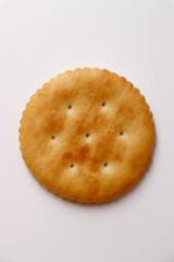 One cracker on white background.
