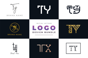 Initial letters TY Logo Design Bundle