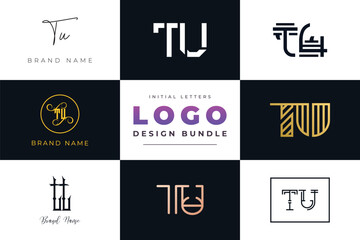 Initial letters TU Logo Design Bundle
