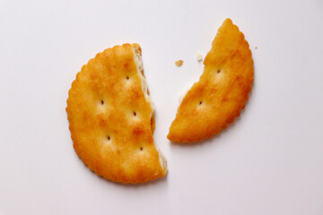 Texture of broken cracker pieces.