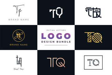 Initial letters TQ Logo Design Bundle