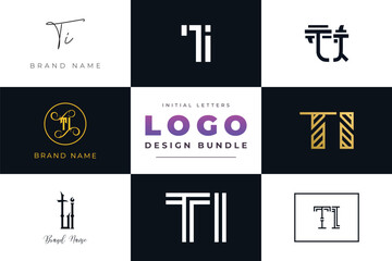 Initial letters TI Logo Design Bundle