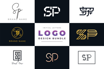 Initial letters SP Logo Design Bundle