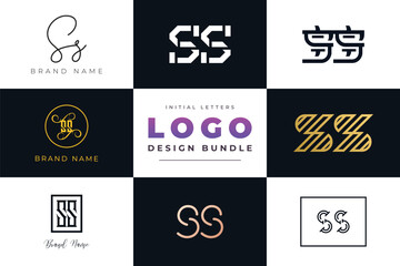 Initial letters SS Logo Design Bundle