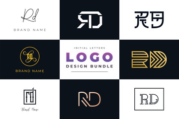 Initial letters RD Logo Design Bundle