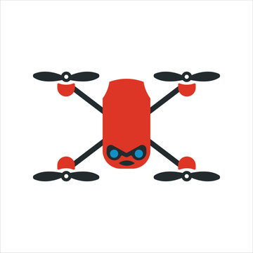 Modern Drone Vector Illustration Aerial Photography and Tech