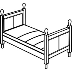 Bed Frame line art vector
