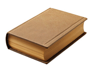 Closed Book with Gold Textured Cover Isolated isolated on png transparent background