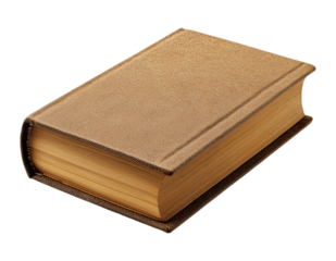 Closed Book with Gold Textured Cover Isolated isolated on png transparent background