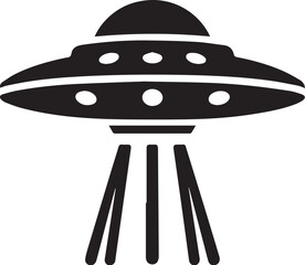 Ufo Silhouette of spaceship vector silhouette vector