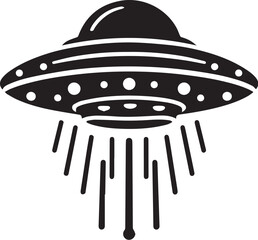 Ufo Silhouette of spaceship vector silhouette vector