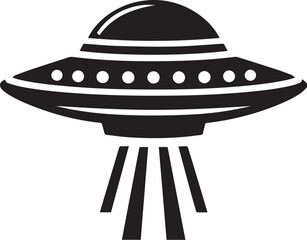 Fototapeta premium Ufo Silhouette of spaceship vector silhouette vector