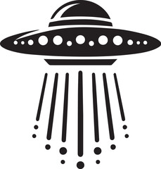 Ufo Silhouette of spaceship vector silhouette vector