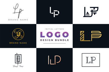 Initial letters LP Logo Design Bundle