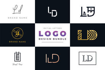 Initial letters LD Logo Design Bundle