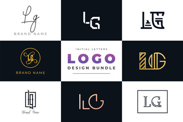 Initial letters LG Logo Design Bundle