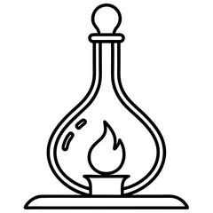 Bunsen burner line art vector