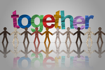Inclusion equity And Cultural Unity as a celebration of world day culture and recruit membership concept as a diverse community of hands coming together joining a diversity collaboration.