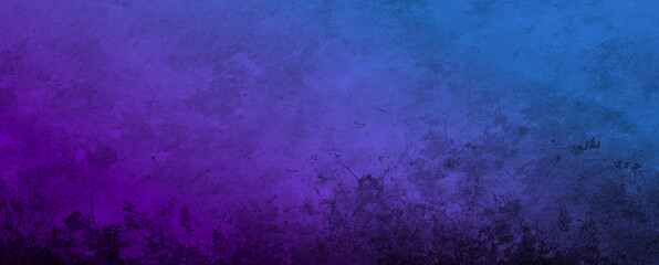 Black brick wall background rough concrete with neon lights and glowing lights. Lighting effect pink and blue on empty brick wall background