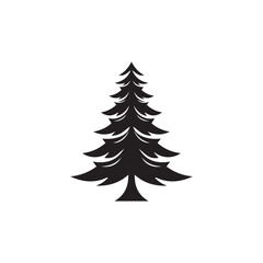 Tree vector silhouette, black color isolated on white background. Vector illustration