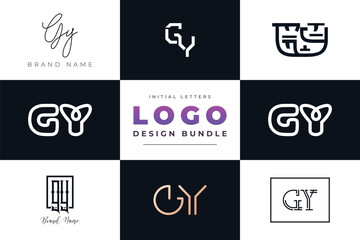 Initial letters GY Logo Design Bundle